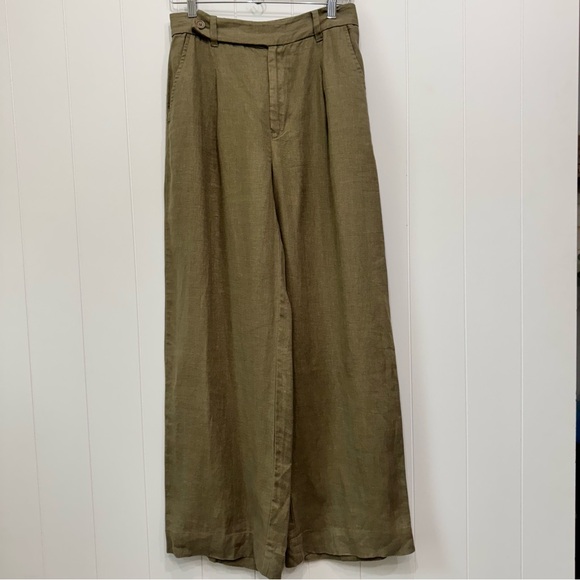 Madewell The Harlow High Rise Wide Leg Pant in 100% Linen in Distant Surplus 2 - Picture 3 of 16